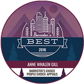 Barrister's Best 2016 | Anne Whalen Gill | Barrister's Choice | People Choice-Appeals